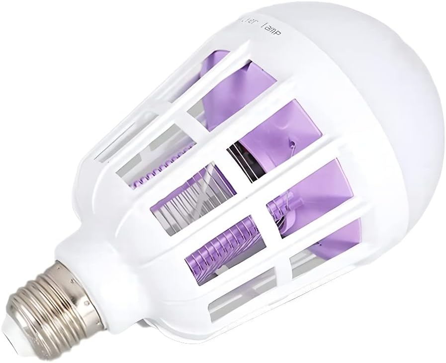 Lampada Antizanzare Elettrica con Attacco E27, LED 12W, Trappola Anti Insetti per Interni ed Esterni