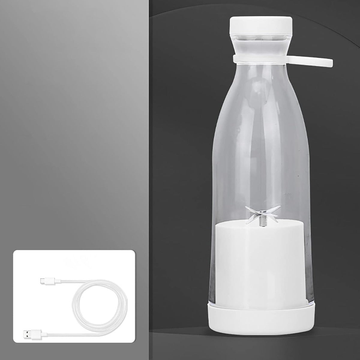 Mini Mixer Elettrico Portatile 300 ml – Frullatore Ricaricabile per Succhi, Frullati, Latte e Alimenti per Bambini