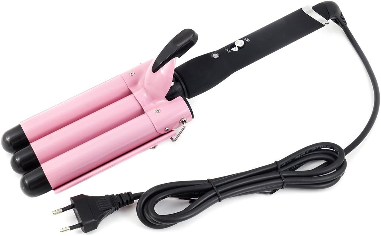 Piastra Ondulante a 3 Tubi – Effetto Onde e Ricci, Temperatura Regolabile fino a 210°C