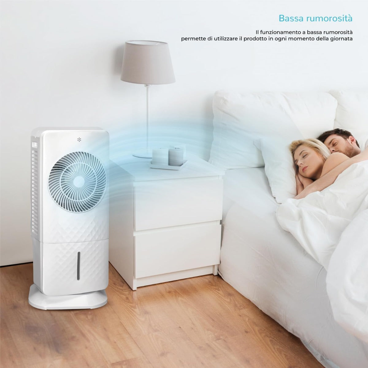 Purificatore e Raffrescatore d'Aria 3 in 1 – Serbatoio 5L, 3 Velocità, 65W, con Siberini Inclusi