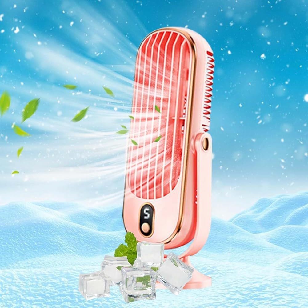 Ventilatore da Tavolo Senza Pale 720°, Silenzioso, Ricaricabile, 5 Velocità