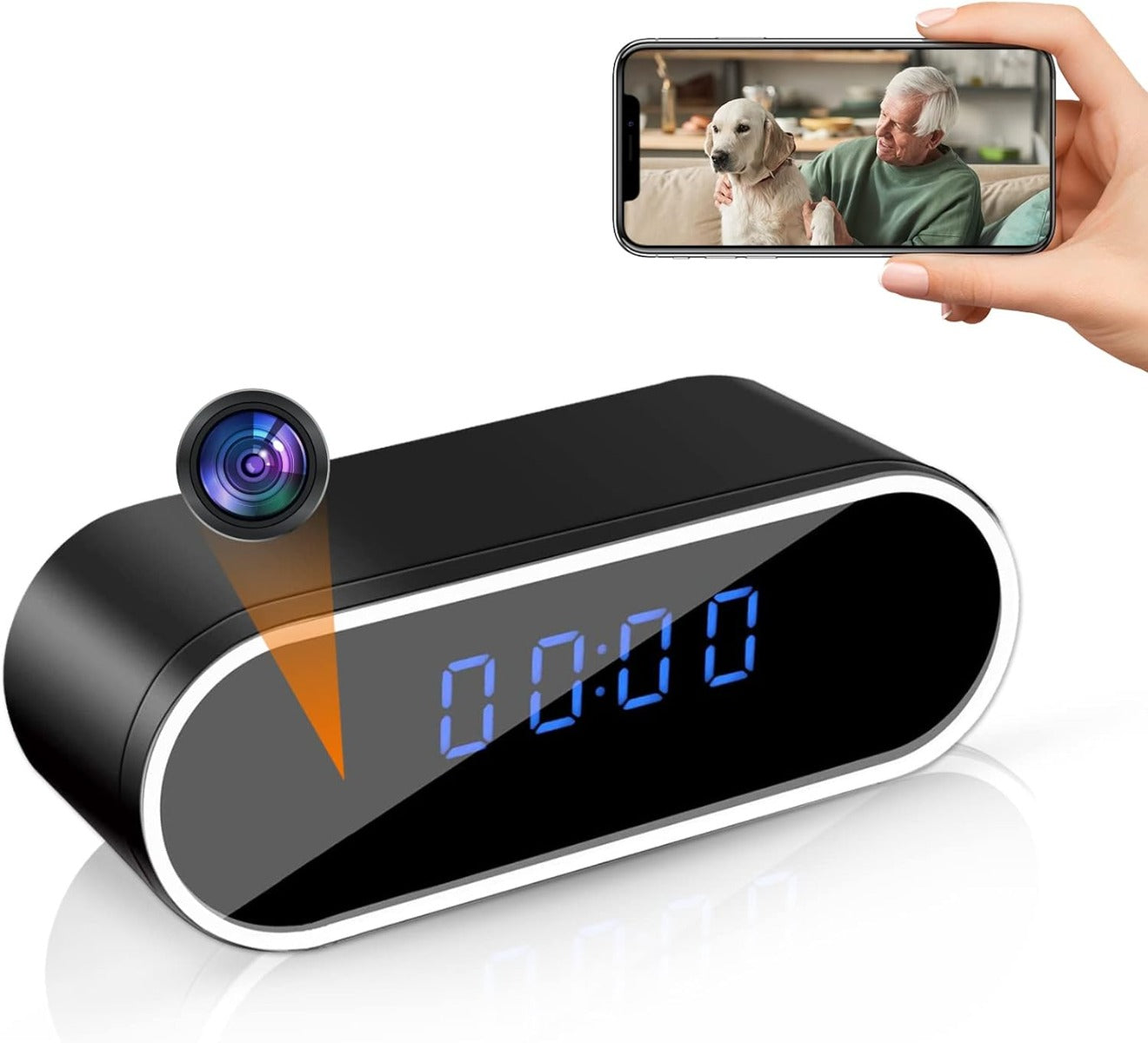 Telecamera Spia WiFi Orologio 1080P HD – Telecamera Nascosta con Monitoraggio Remoto, Visione Notturna e Rilevamento del Movimento