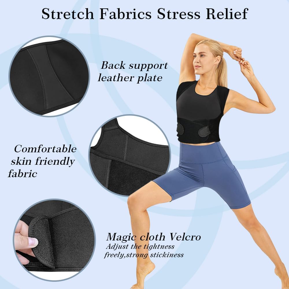 Correttore Posturale Schiena e Spalle – Fascia Posturale Unisex Regolabile,Supporto Ergonomico Taglia XL per Uomo e Donna