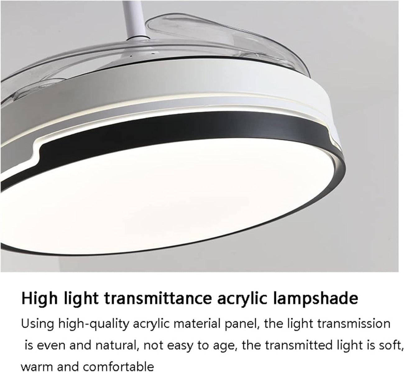 Ventilatore da Soffitto 51079 con Luce LED Dimmerabile e Telecomando – 48" a Pale Retrattili, Silenzioso, Plafoniera Moderna per Interni