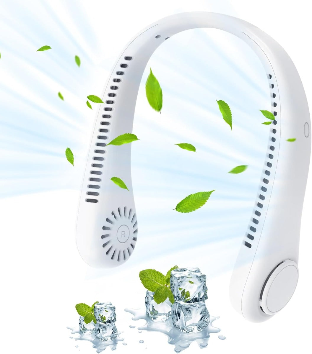 Ventilatore da Collo Portatile Senza Lame – USB Ricaricabile, 3 Velocità, Silenzioso, a Mani Libere, per Uso Interno ed Esterno