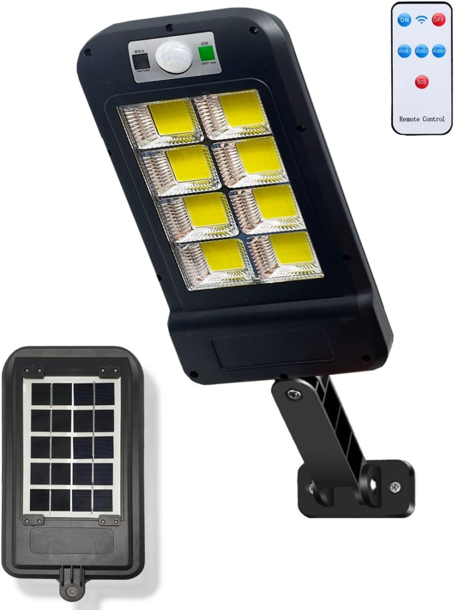 Lampione Solare LED da Esterno 60W con Sensore di Movimento – IP65 Impermeabile, con Telecomando – Per Giardino, Terrazzo, Ingresso, Garage