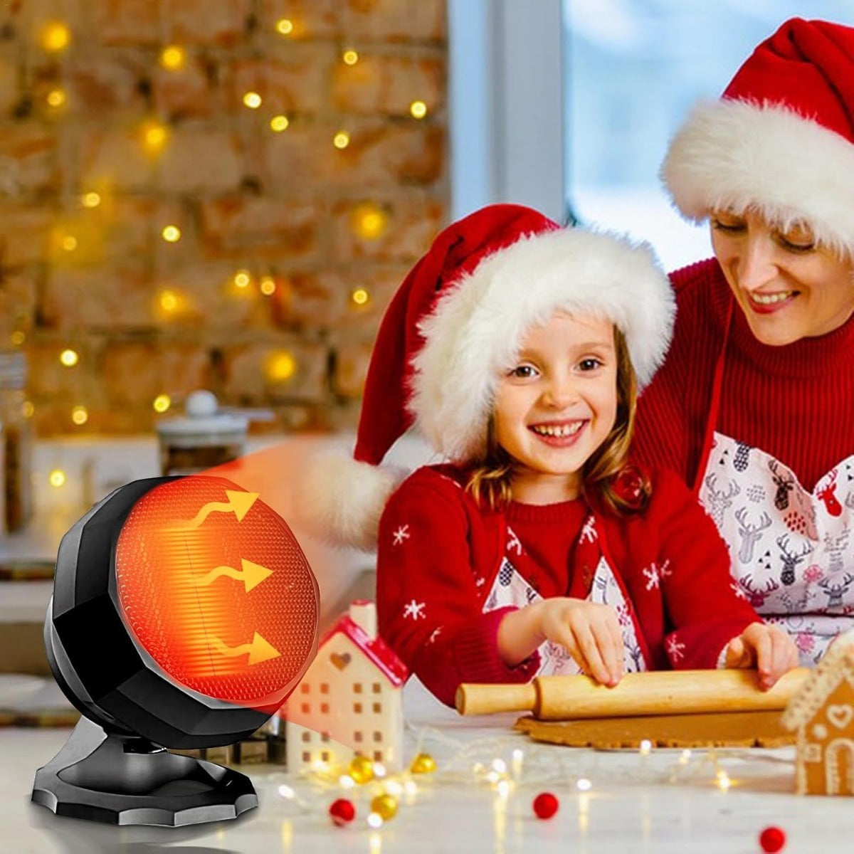 Stufa Elettrica da Tavolo 2000 W – Riscaldatore Portatile e Silenzioso con Riscaldamento Rapido per Ambienti Interni