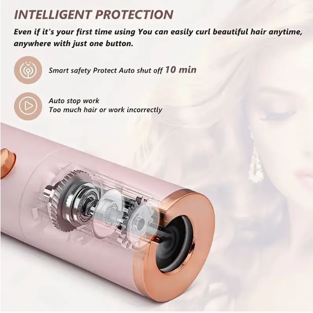 Ferro Arricciacapelli Automatico Senza Fili, Arricciacapelli Portatile Ricaricabili