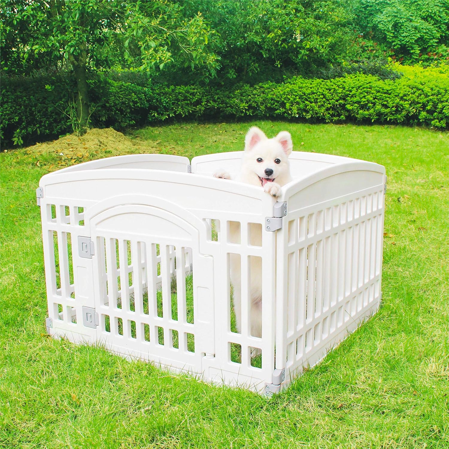 Recinto per cani cuccioli da interno o esterno box per cani-White