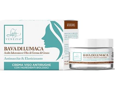 Lady Venezia Crema Viso Anti-Age e Antimacchie con Bava di Lumaca, Acido Ialuronico, Burro di Karité e Olio di Argan - 50ml