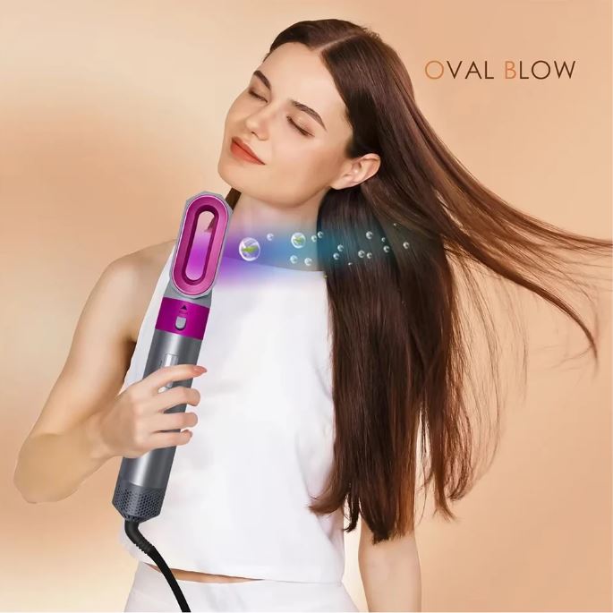 Asciugacapelli 5 in 1 con Spazzole Elettriche Intercambiabili per Styling Professionale