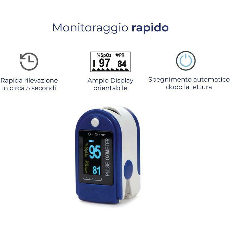 Pulsossimetro da Dito, Saturimetro Dito Portatile, Misuratore Ossigeno Da Dito Saturimetro Ossimetro Pulsossimetro Pulse Oximeter