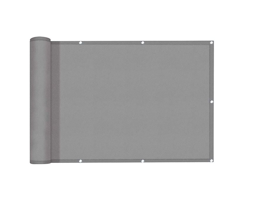 Telo Frangivista per Balcone Grigio 500x85 cm – Copertura Oscurante Impermeabile con Occhielli e Corde, Protezione UV 50+