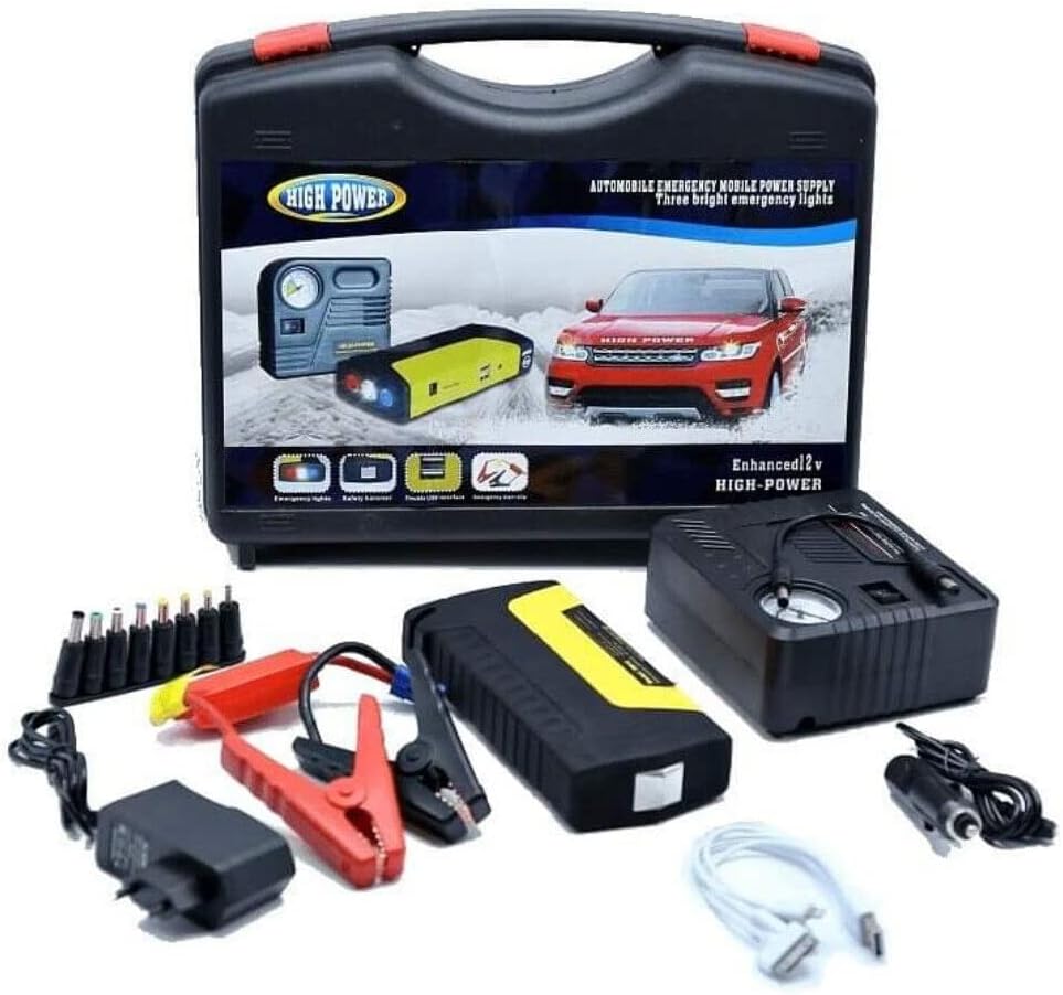 Auto Jump Starter 16800 mAh con Compressore d'Aria – Portatile e Multiuso