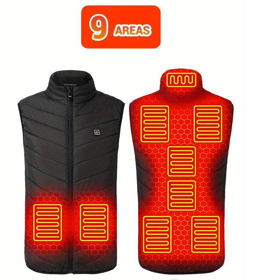 Gilet Riscaldante USB con Pad Riscaldanti Incorporati - Ideale per Attività Invernali come Caccia, Campeggio, Escursionismo, Sci