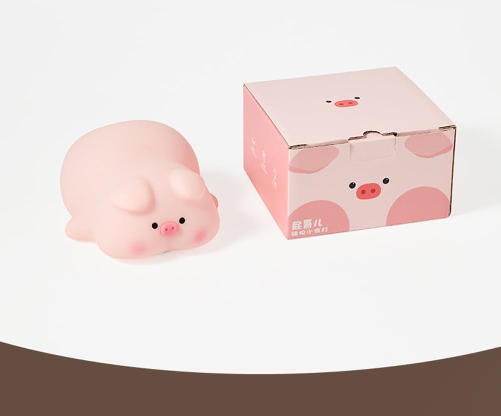 Lampada Notturna a Forma di Maialino – Luce LED Ricaricabile e Dimmerabile