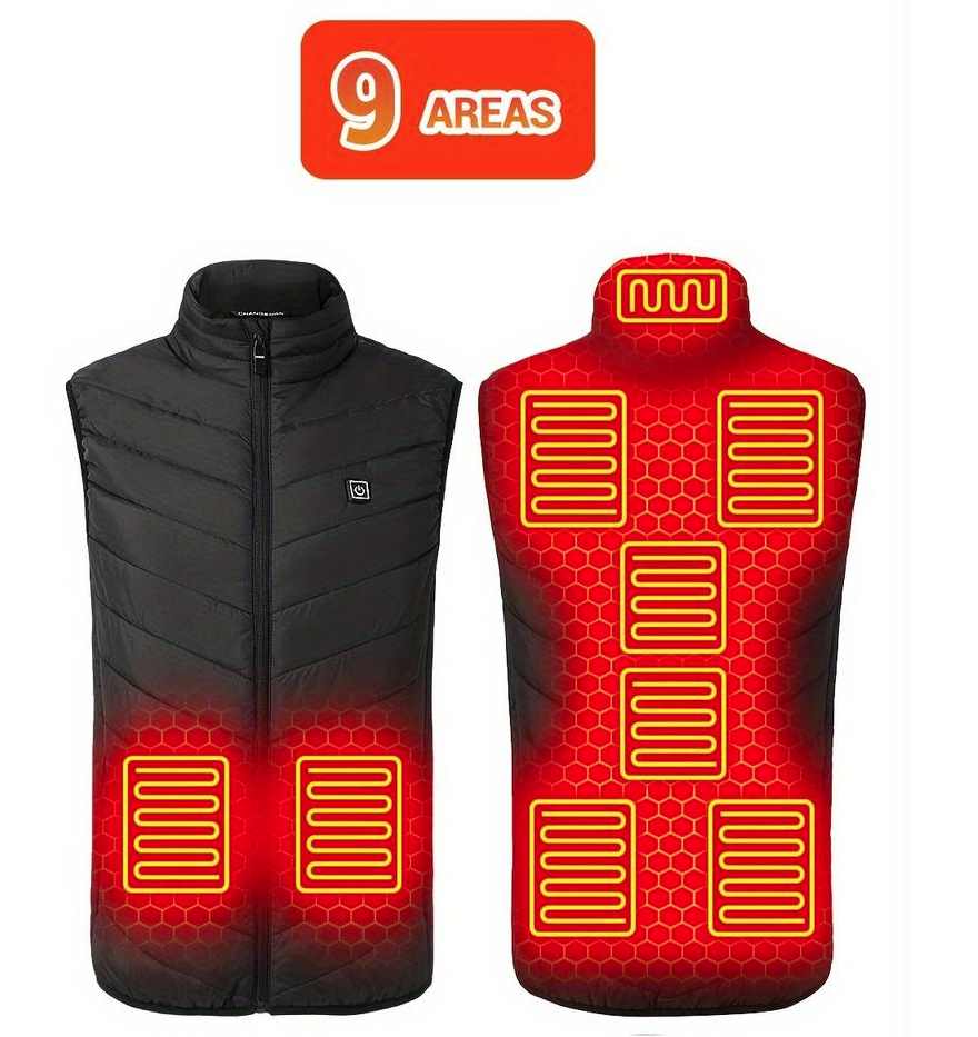Gilet Riscaldante USB con Pad Riscaldanti Incorporati- Ideale per Attività Invernali come Caccia, Campeggio, Escursionismo, Sci