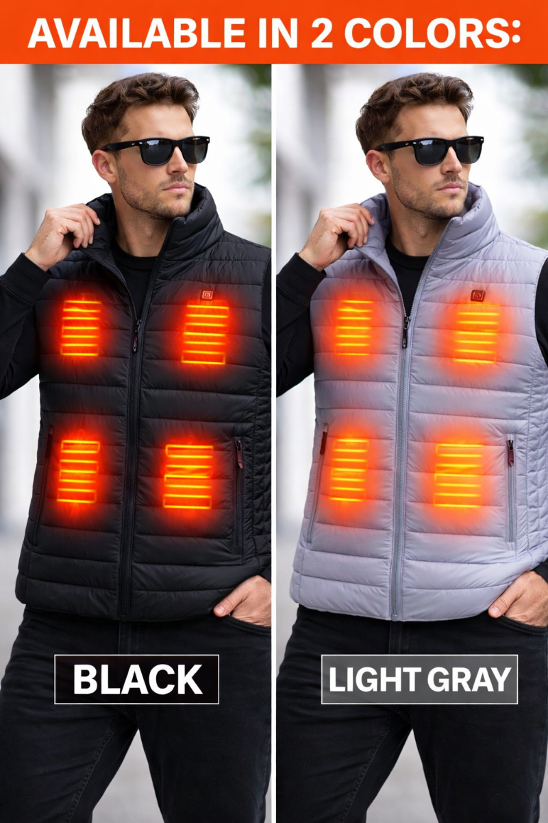 Gilet Riscaldante USB con Pad Riscaldanti Incorporati- Ideale per Attività Invernali come Caccia, Campeggio, Escursionismo, Sci
