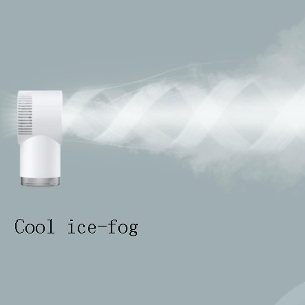 Ventilatore Ricaricabile con Nebbia di Ghiaccio e Luce Notturna – Ventilatore da Tavolo Portatile per Casa, Ufficio, Viaggi e Campeggio