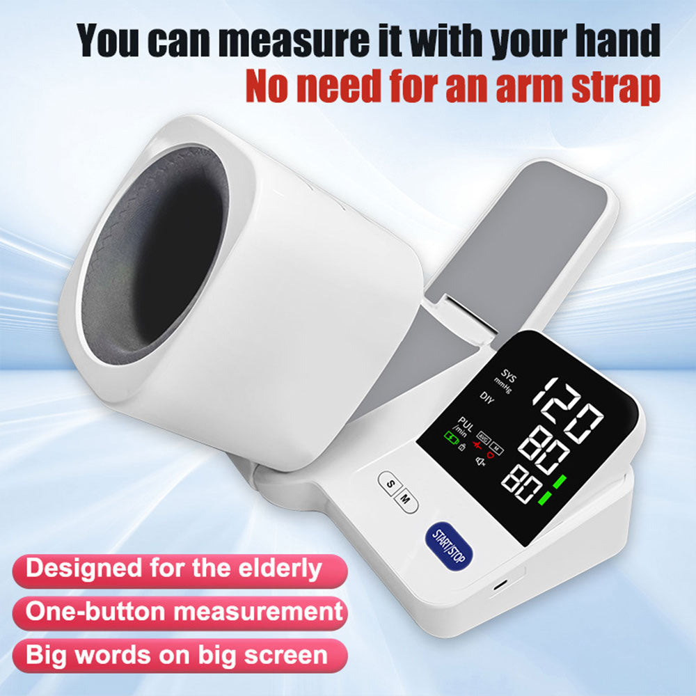 Misuratore di Pressione Automatico da Braccio – Display Digitale LED, Misurazione Rapida e Precisa, Rilevazione Irregolarità del Battito, Cuffia Comfort Regolabile – Per Uso Domestico e Clinico