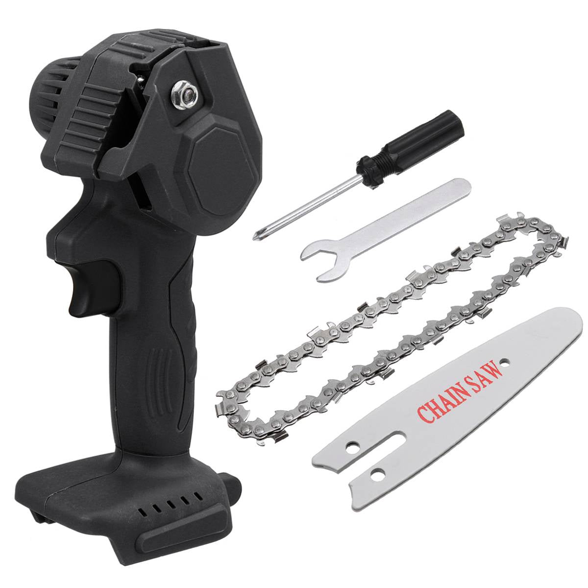 Mini motosega elettrica a 2 batteria 48v portatile con caricatore 4 pollici + valigetta