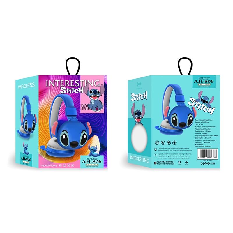 Cuffie Wireless Bluetooth con Microfono, Suono Stereo HIFI, Design Pieghevole, Cuffie Anime Cartoon per Bambini