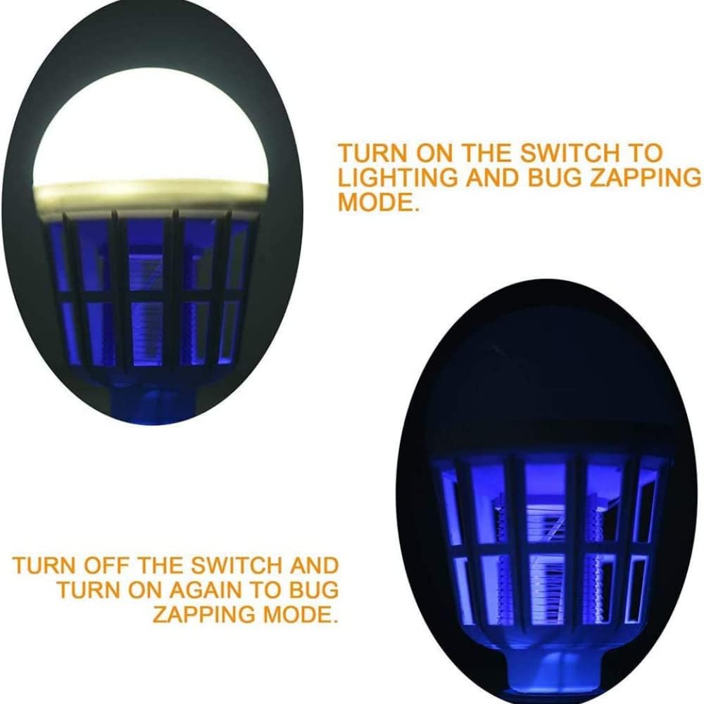 Lampada Antizanzare Elettrica con Attacco E27, LED 12W, Trappola Anti Insetti per Interni ed Esterni