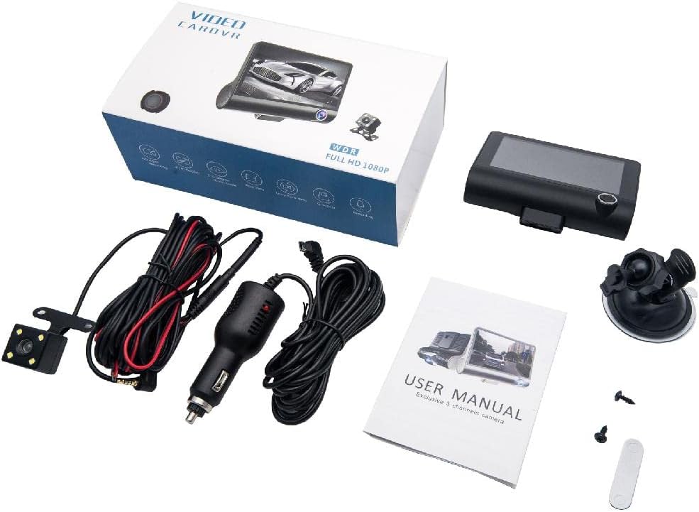 Telecamera da Cruscotto HD da 4" con Sensore G e Obiettivo Grandangolare 170° per Registrazione Anteriore, Posteriore e Interna