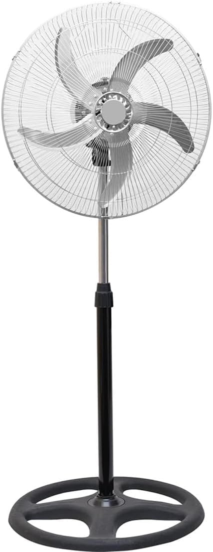 Ventilatore a Piantana 3in1 65W – Ø50 cm con 5 Pale in Alluminio, Oscillante, Installazione da Tavolo o a Muro