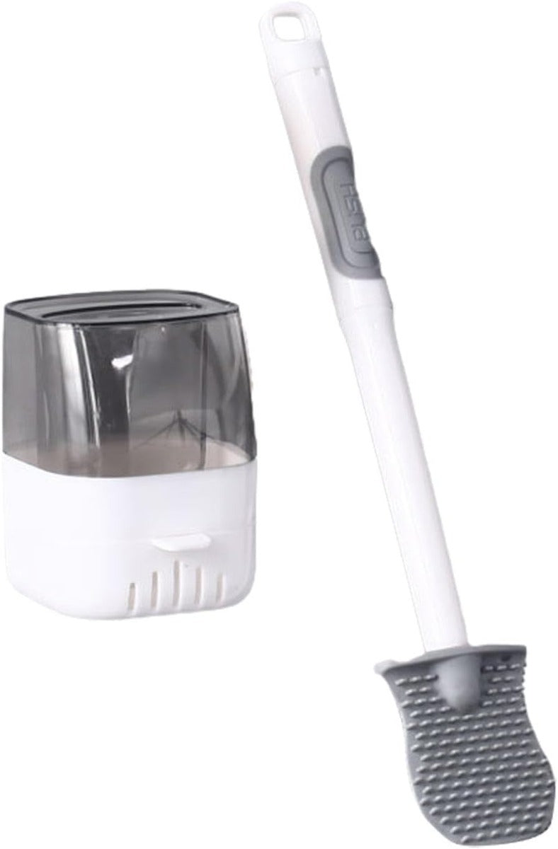 Scopino per WC da Parete in Silicone, con Manico Ricaricabile e Design Salvaspazio