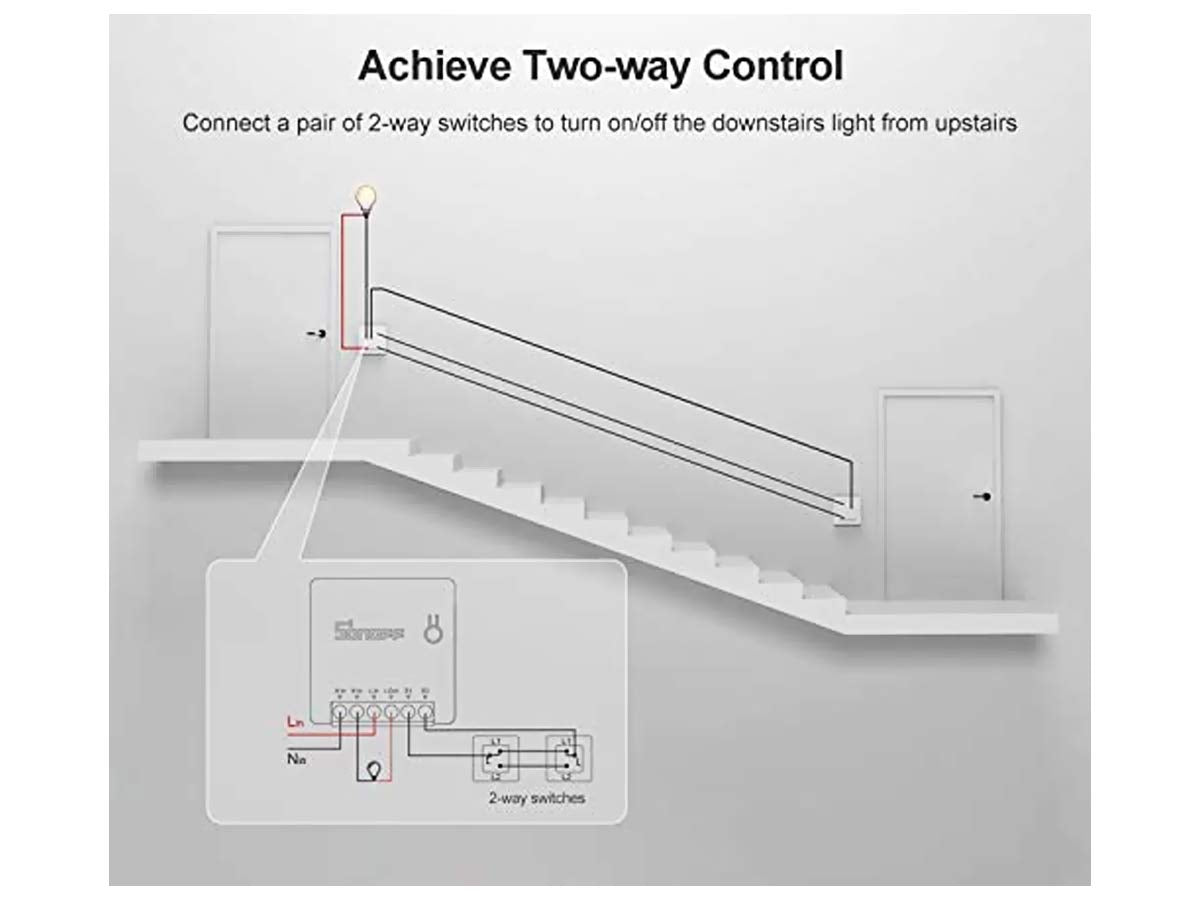 Sonoff Mini R2 WiFi Smart Switch – Interruttore Intelligente Fai-da-Te, Controllo Vocale con Alexa e Google Home
