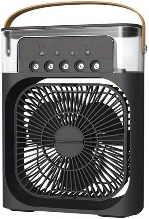 Mini Condizionatore da Tavolo USB-C con Nebulizzatore, Diffusore di Profumi e LED Multicolore