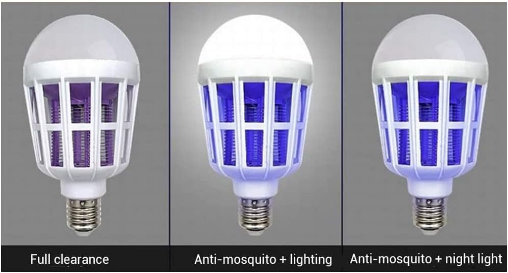 Lampada Antizanzare Elettrica con Attacco E27, LED 12W, Trappola Anti Insetti per Interni ed Esterni