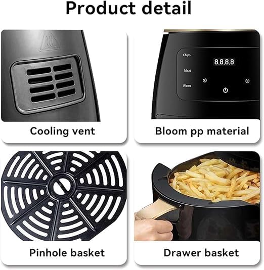 Friggitrice ad Aria Extra Large 8 Litri - 2400W con Display Touch.