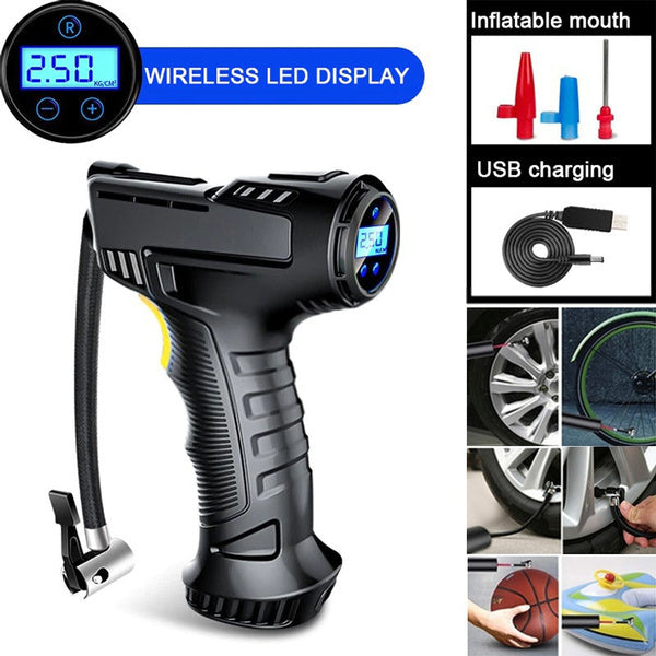 Compressore d'aria per auto senza fili da 120 W Gonfiatore per pneumatici digitale
