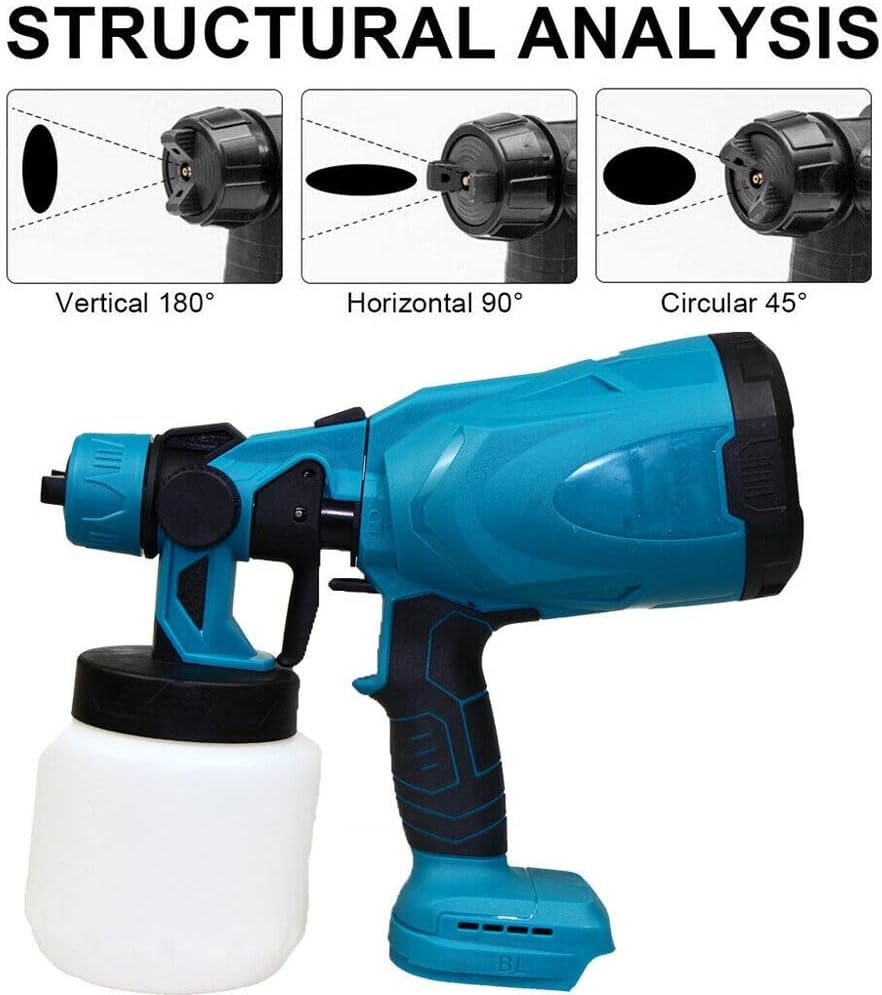 Pistola a Spruzzo Elettrica a Batteria con 3 Ugelli e Modalità di Spruzzo