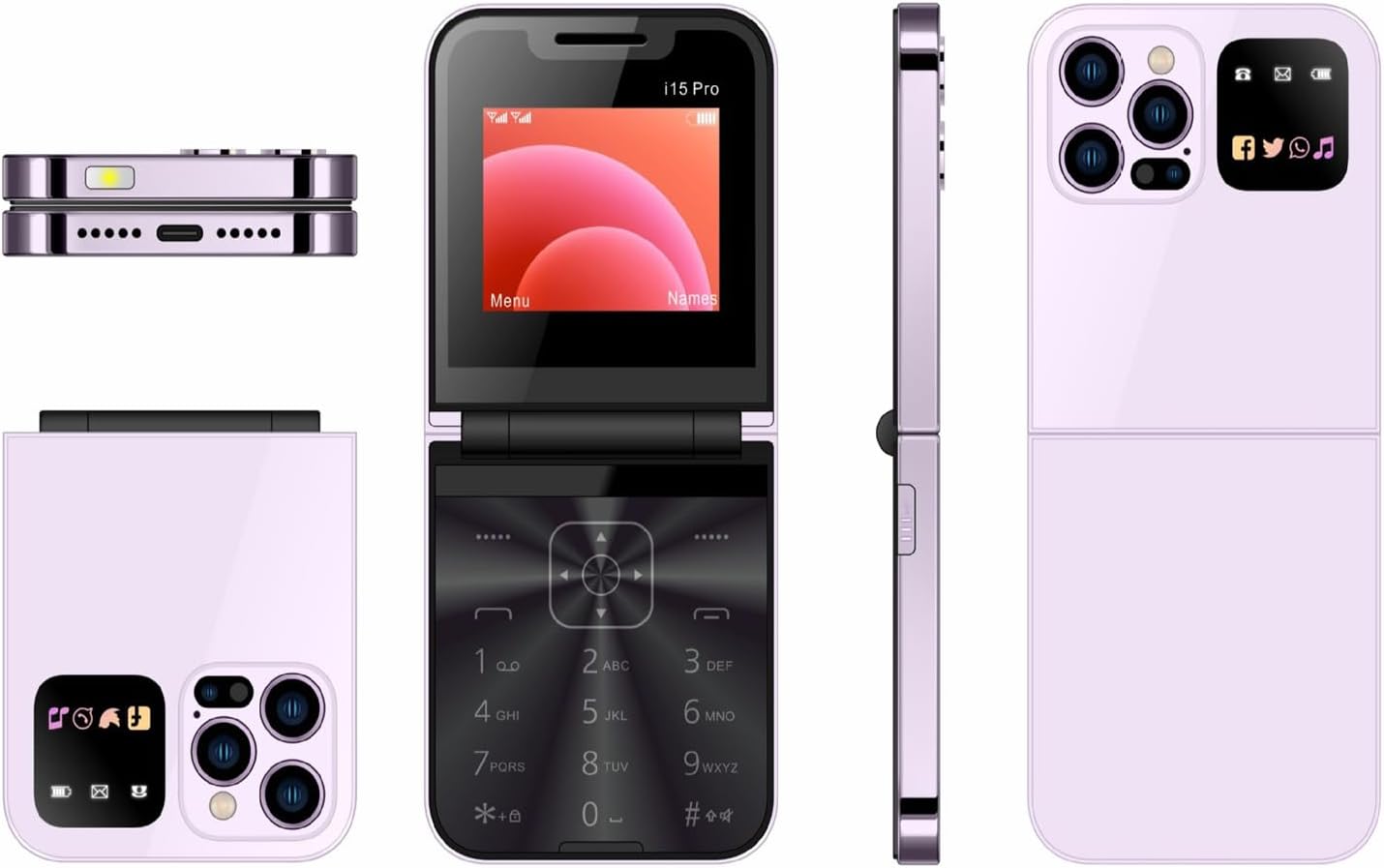 Mini i15 Pro: Il Telefono Cellulare Pieghevole e Compatto (oro)