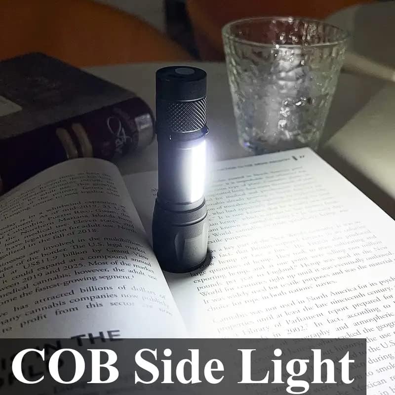 Mini Torcia Tascabile a LED - Torcia Elettrica con 4 Modalità di Luce e Custodia Verde