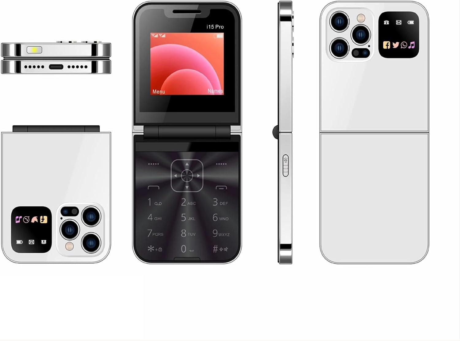 Mini i15 Pro: Il Telefono Cellulare Pieghevole e Compatto (oro)