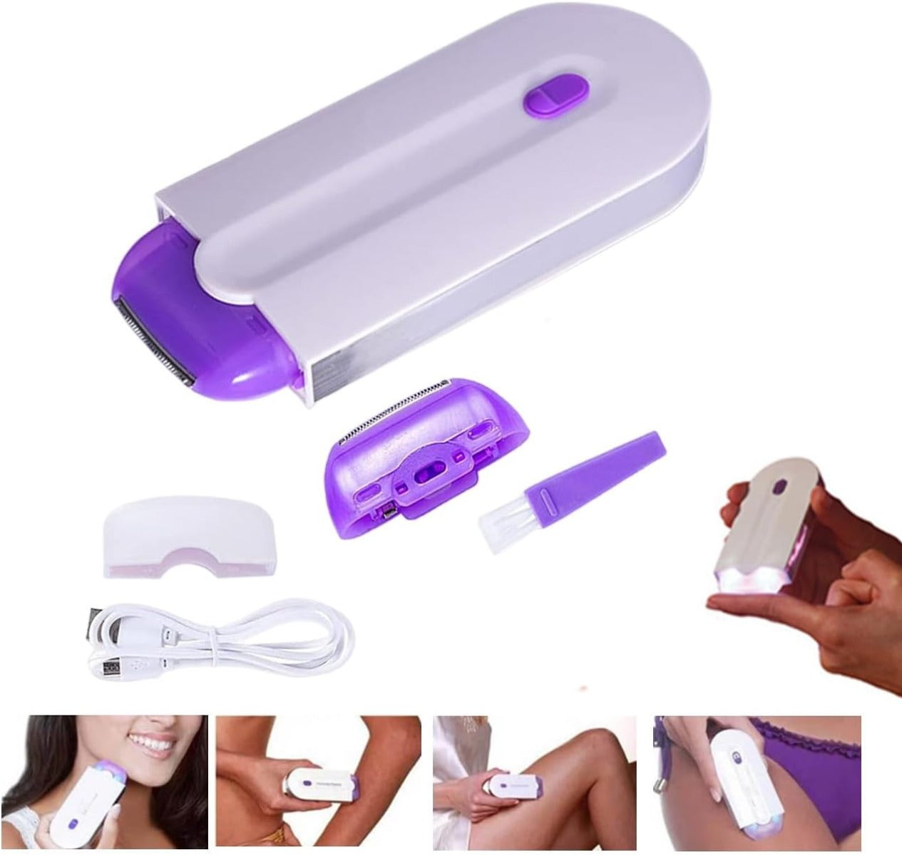 Epilatore Elettrico Ricaricabile per Donna – Rimozione Peli Indolore e Impermeabile