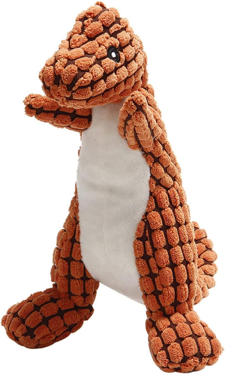 Giocattolo per Cani a Forma di Dinosauro con Squeaker, Morbido e Resistente