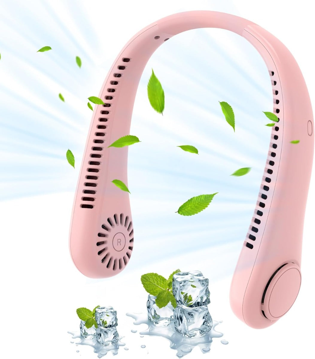 Ventilatore da Collo Portatile Senza Lame – USB Ricaricabile, 3 Velocità, Silenzioso, a Mani Libere, per Uso Interno ed Esterno