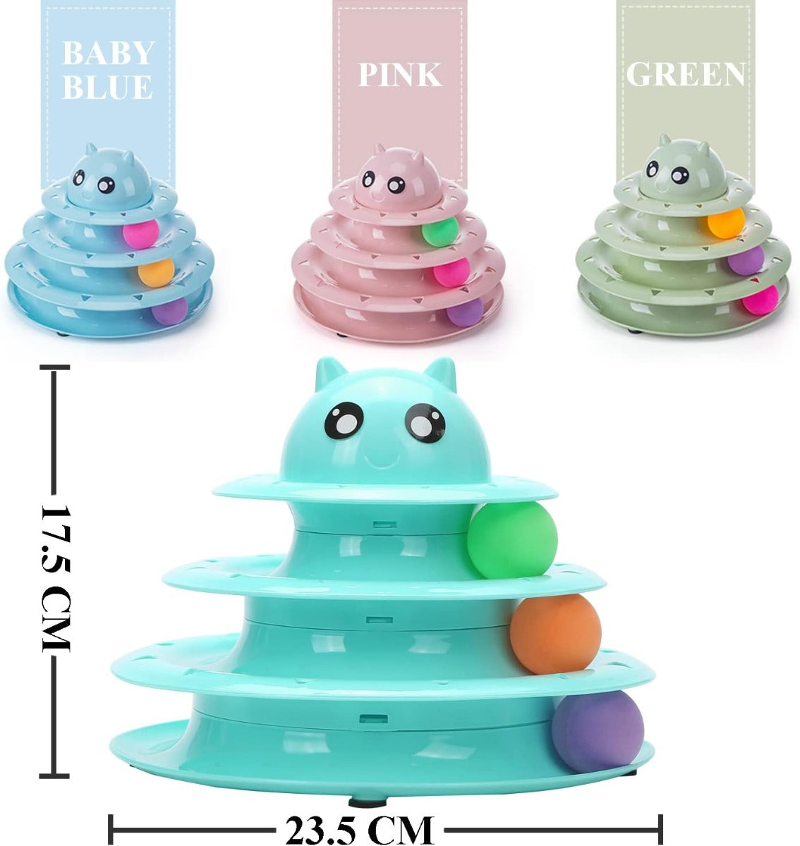 Torre a 3 Livelli per Gatti con Palline in Movimento – Gioco Interattivo Stimolante