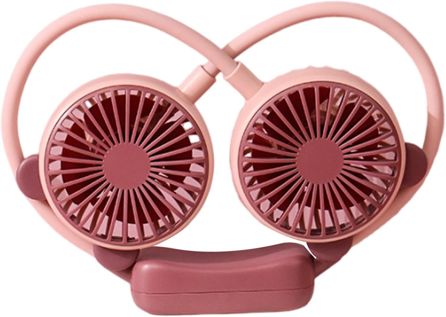 Ventilatore Portatile da Collo Ricaricabile – Ventilatore a Mani Libere con Doppia Testa, Regolabile a 360°, 2 Velocità – Silenzioso per Casa, Sport e Attività all’Aperto