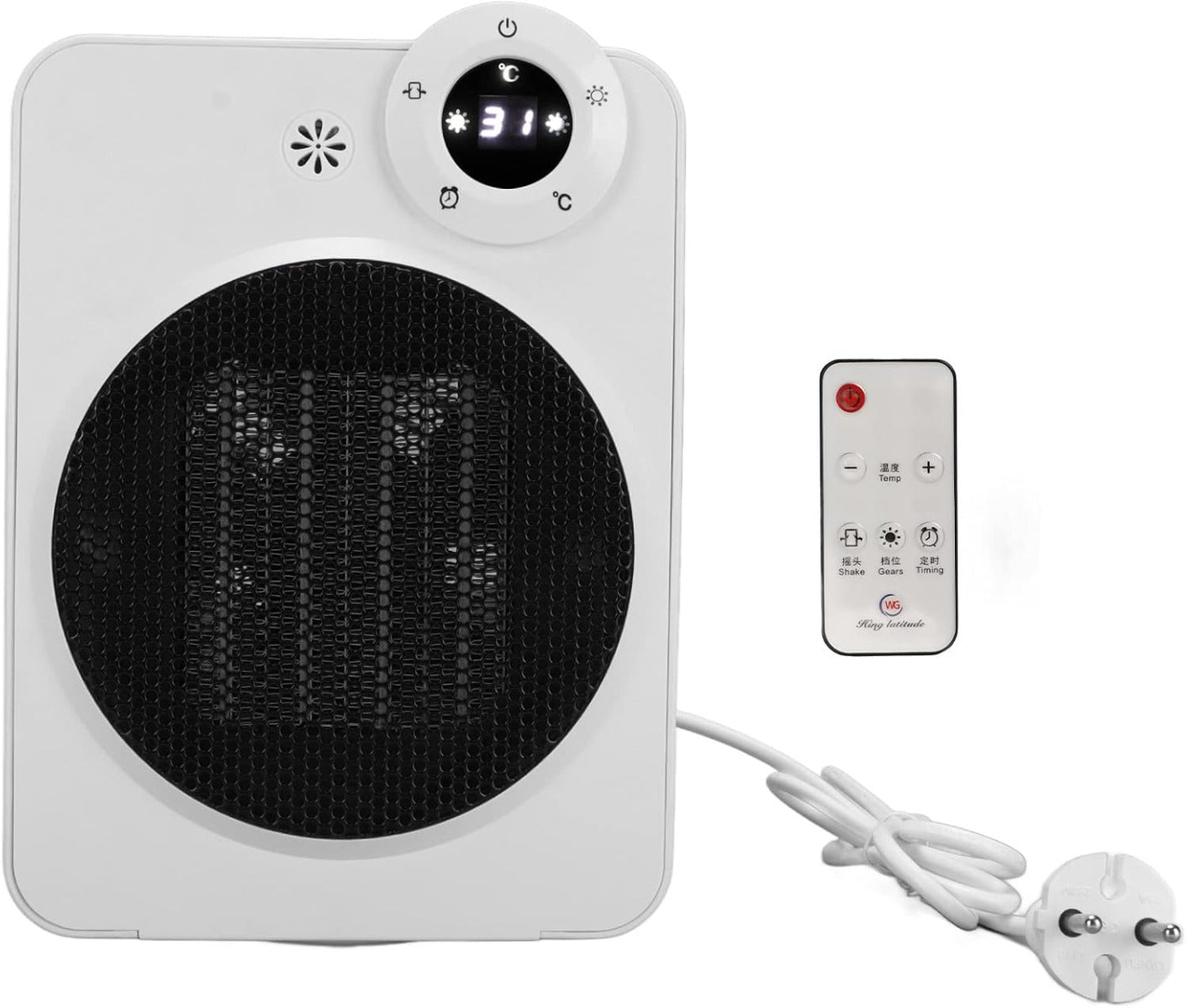 Riscaldatore per Cuccia per Animali Domestici 2000W con Telecomando, 3 Velocità e Flusso d'Aria Grandangolare