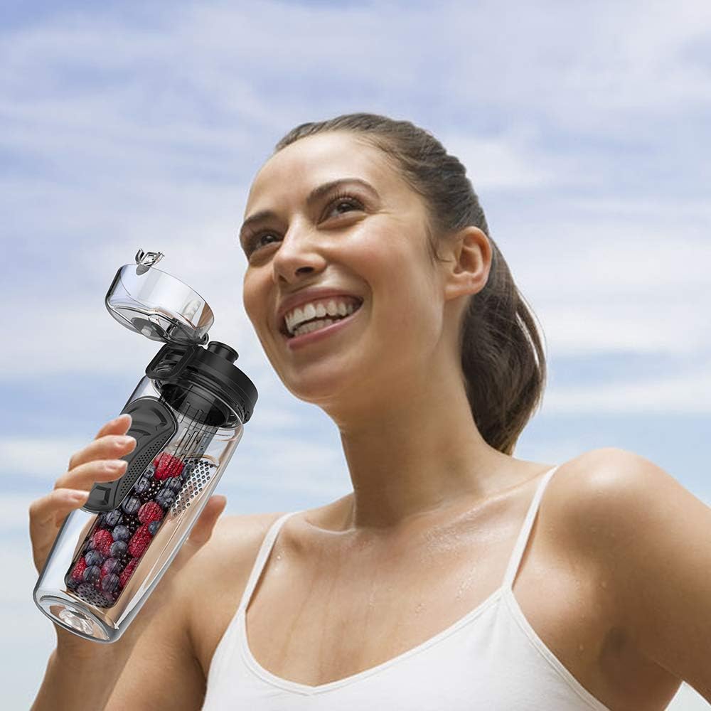 Borraccia per Infusi da 950 ml – Bottiglia Sportiva con Filtro Frutta, Senza BPA, Tappo Antigoccia