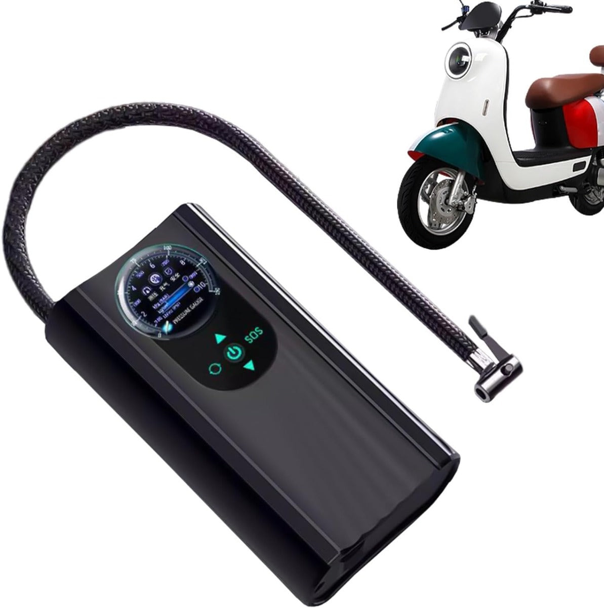 Compressore d'aria portatile per gonfiaggio pneumatici pompe automatiche 150psi con manometro