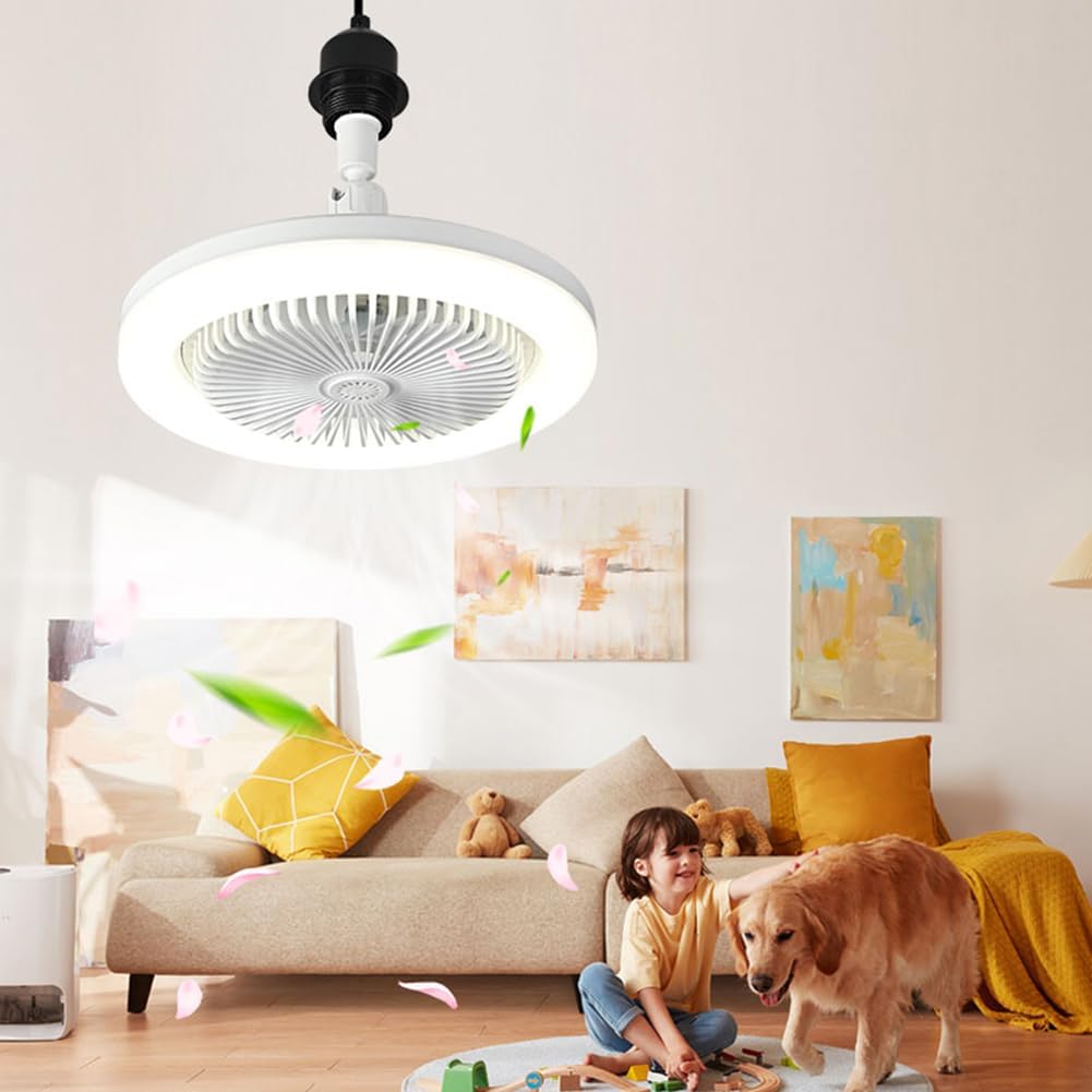 Ventilatore da Soffitto Compatto con Luce LED e Funzione Aromaterapia – Silenzioso, con Telecomando – Ideale per Cucina, Camera da Letto, Soggiorno e Spazi Ridotti