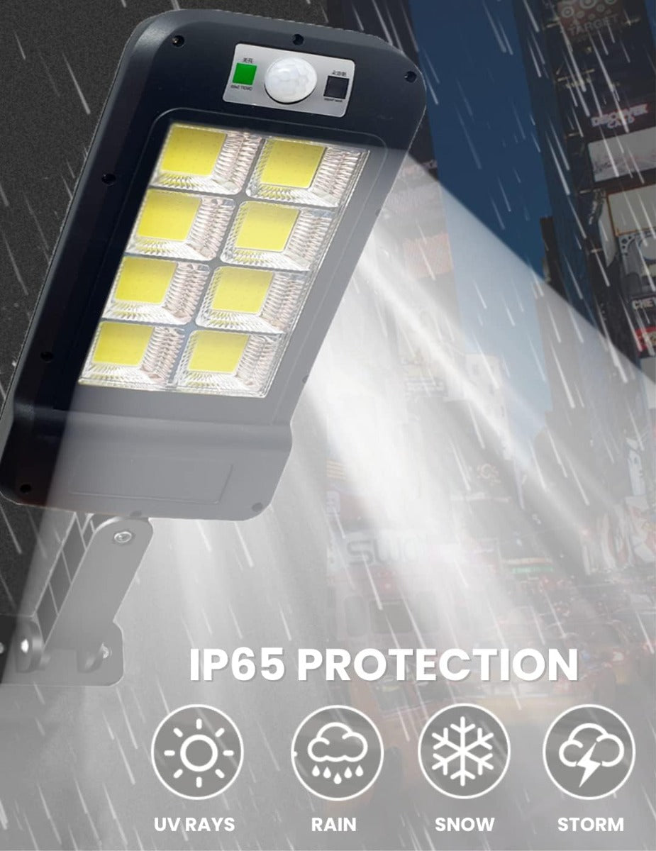 Lampione Solare LED da Esterno 60W con Sensore di Movimento – IP65 Impermeabile, con Telecomando – Per Giardino, Terrazzo, Ingresso, Garage