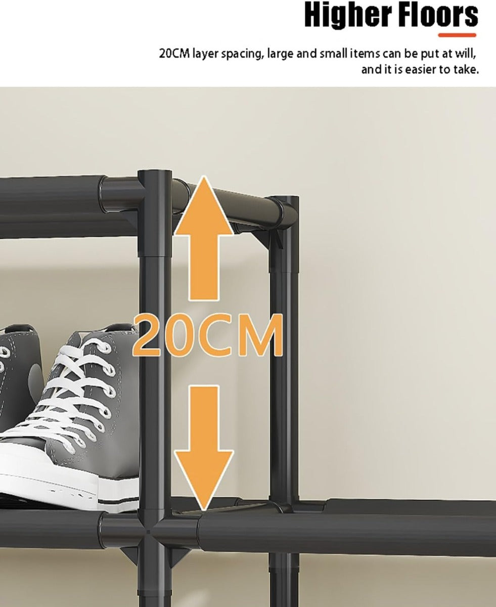 Scarpiera Multistrato a 5 Livelli, Scaffale Porta Scarpe Salvaspazio con Scomparto Impermeabile